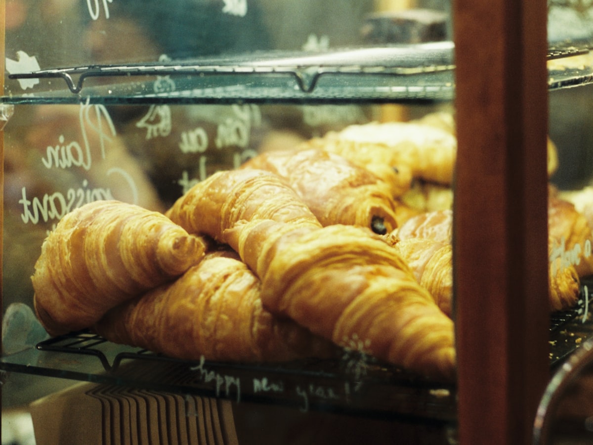 Fresh croissants from a bakery